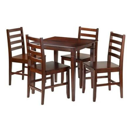 WINSOME WOOD Kingsgate Dining Table with 4 Hamilton Ladder Back Chairs - 5 Piece, 5PK 94537